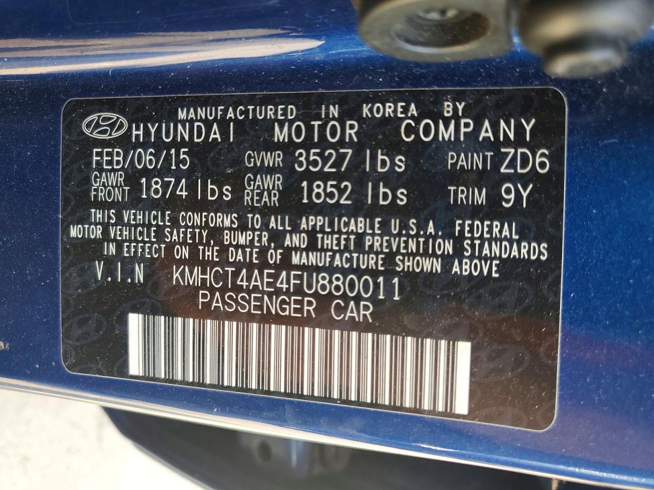2015 HYUNDAI ACCENT GLS photo 23
