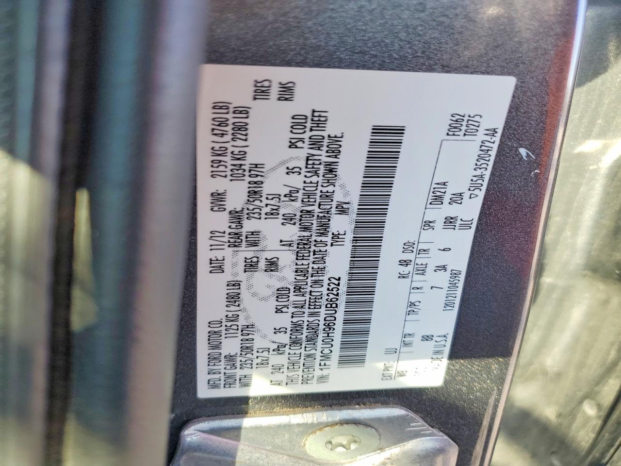 2013 FORD ESCAPE SEL photo 37