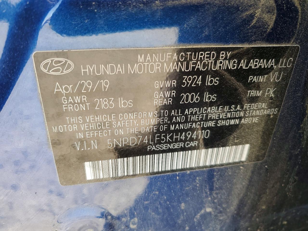 2019 HYUNDAI ELANTRA SE photo 34