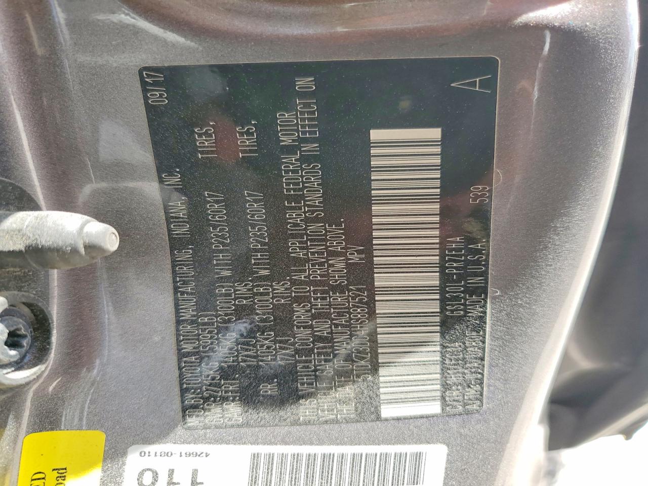 2017 TOYOTA SIENNA photo 14