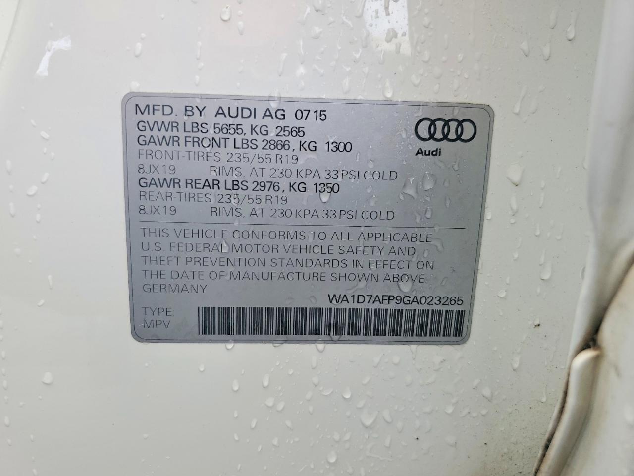 2016 AUDI Q5 PREMIUM PLUS S-LINE photo 13