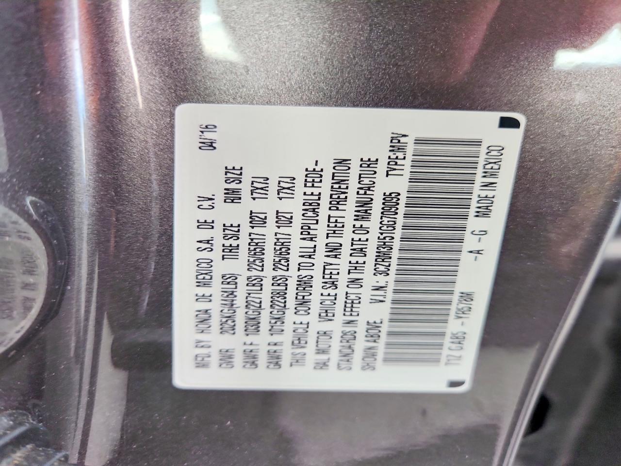 2016 HONDA CR-V EX photo 23