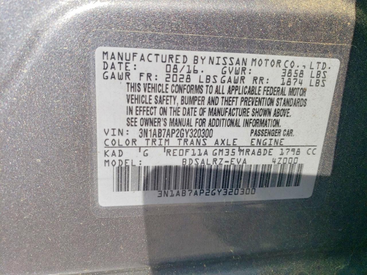 2016 NISSAN SENTRA SR photo 23