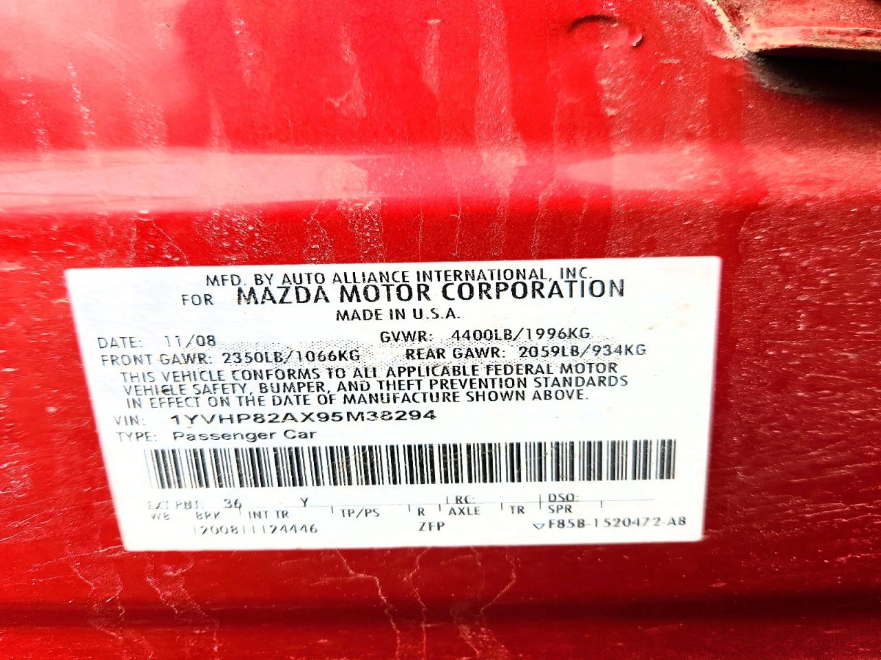 2009 MAZDA 6 I photo 12
