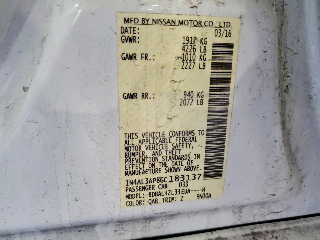2016 NISSAN ALTIMA 2.5 SR photo 23
