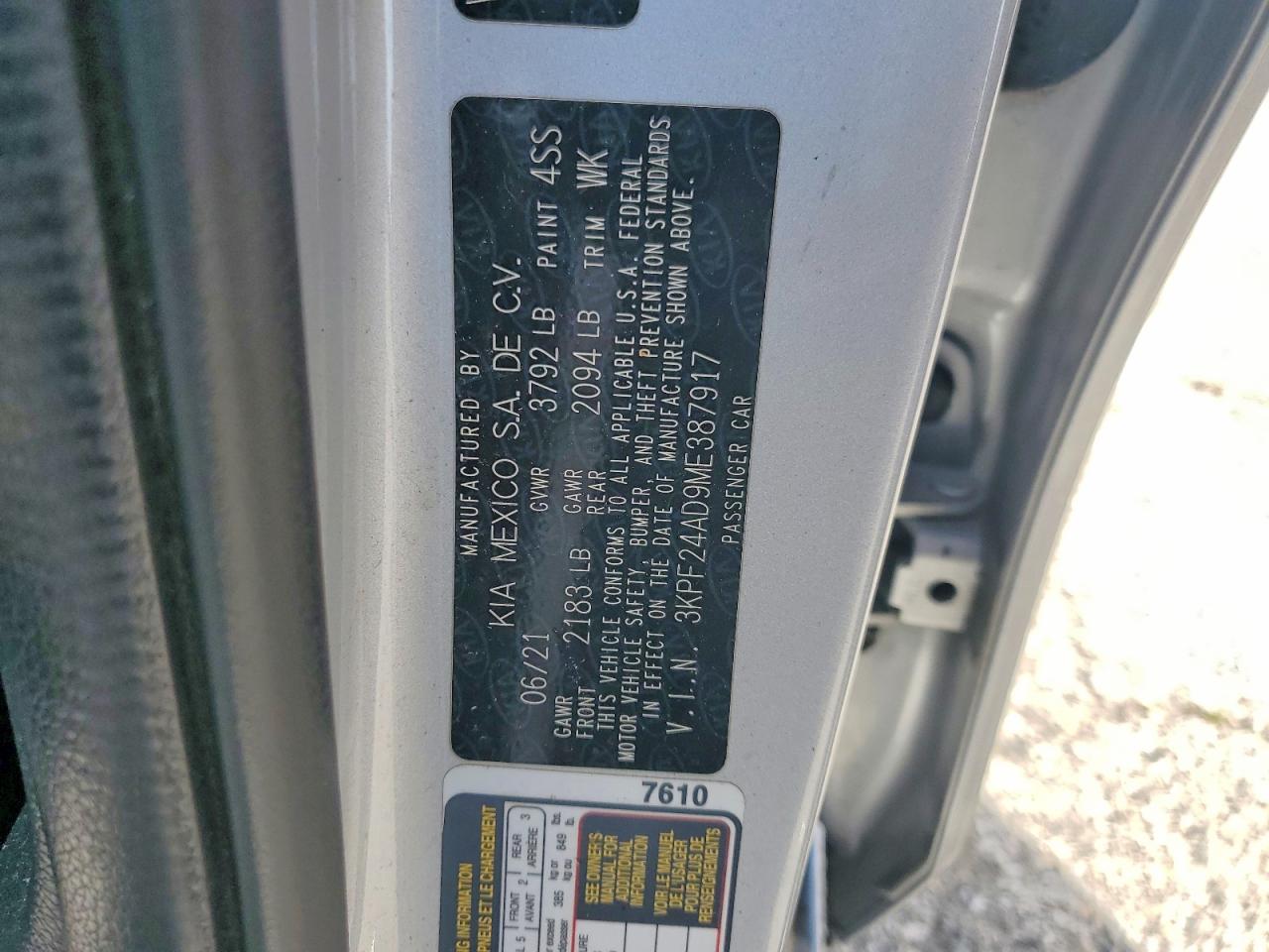 2021 KIA FORTE LXS photo 12