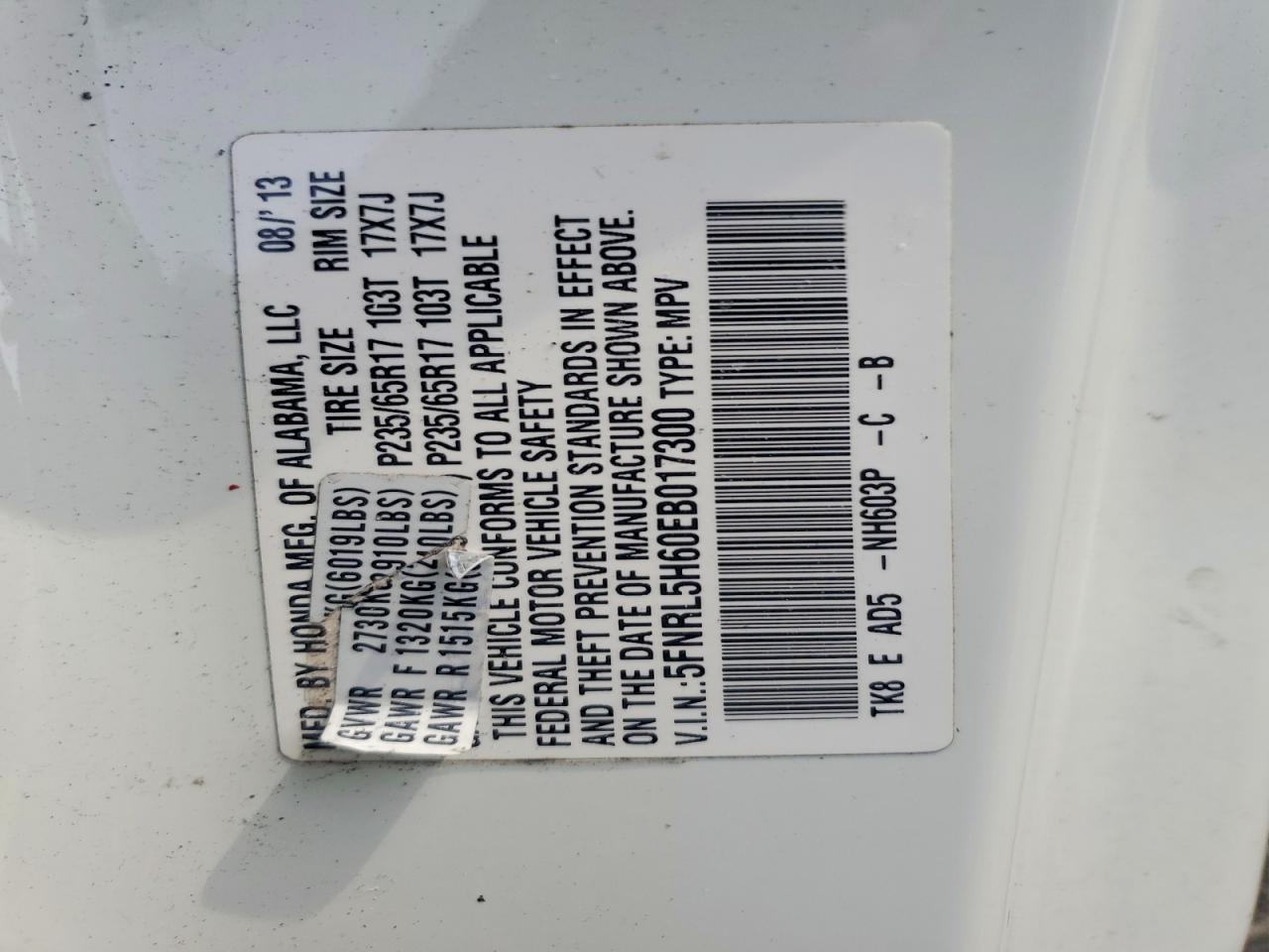2014 HONDA ODYSSEY EXL photo 25