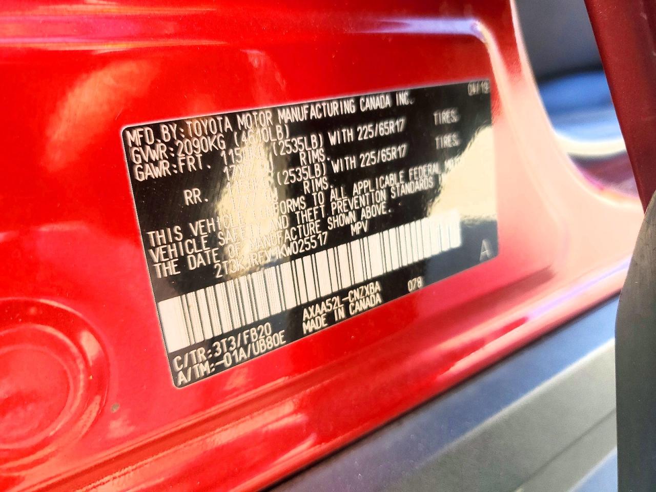 2019 TOYOTA RAV4 LE photo 13