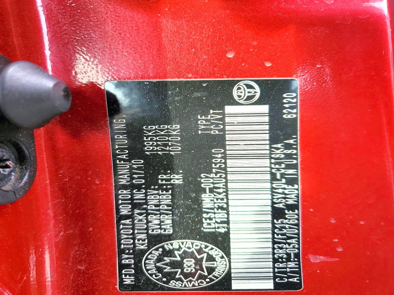 2010 TOYOTA CAMRY BASE photo 25