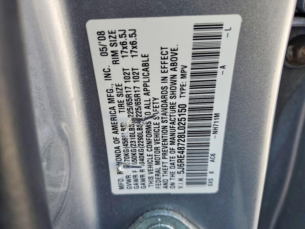 2008 HONDA CR-V EXL photo 13