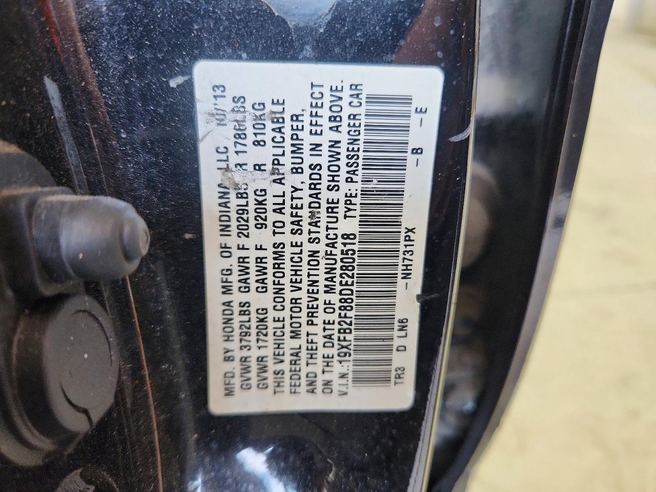 2013 HONDA CIVIC EX photo 23