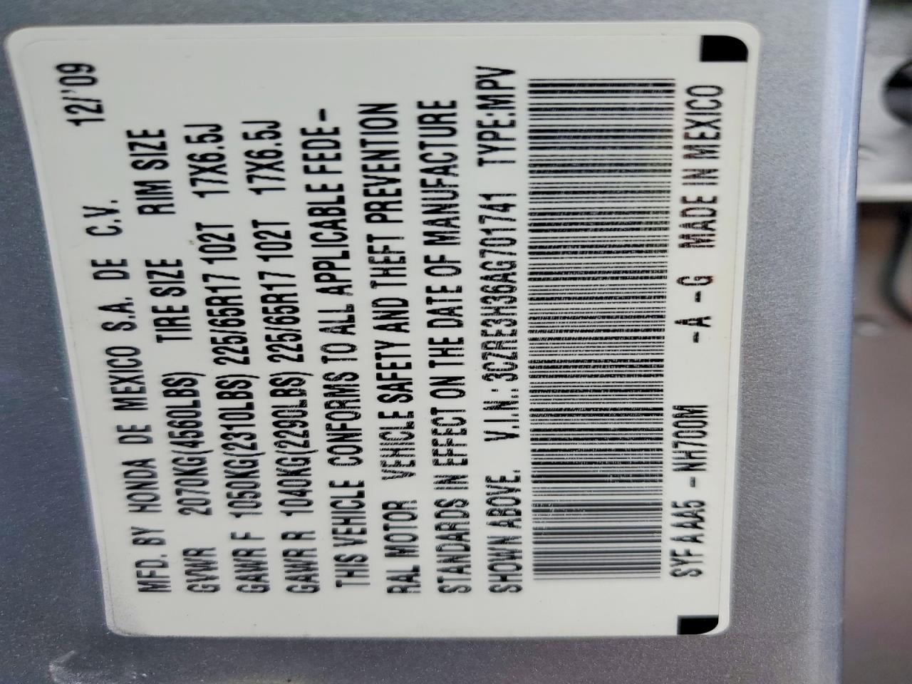 2010 HONDA CR-V LX photo 13