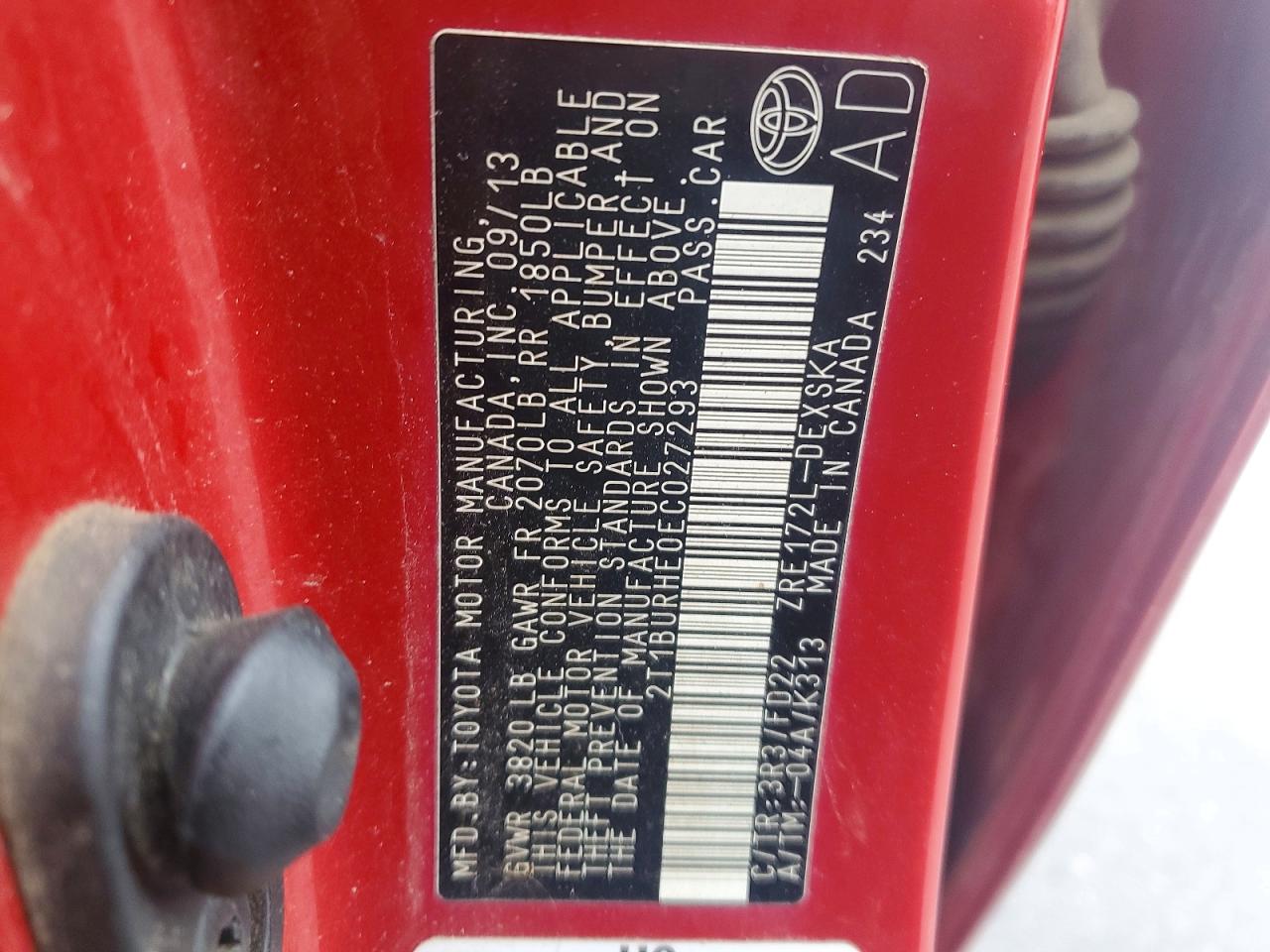 2014 TOYOTA COROLLA S PLUS photo 34