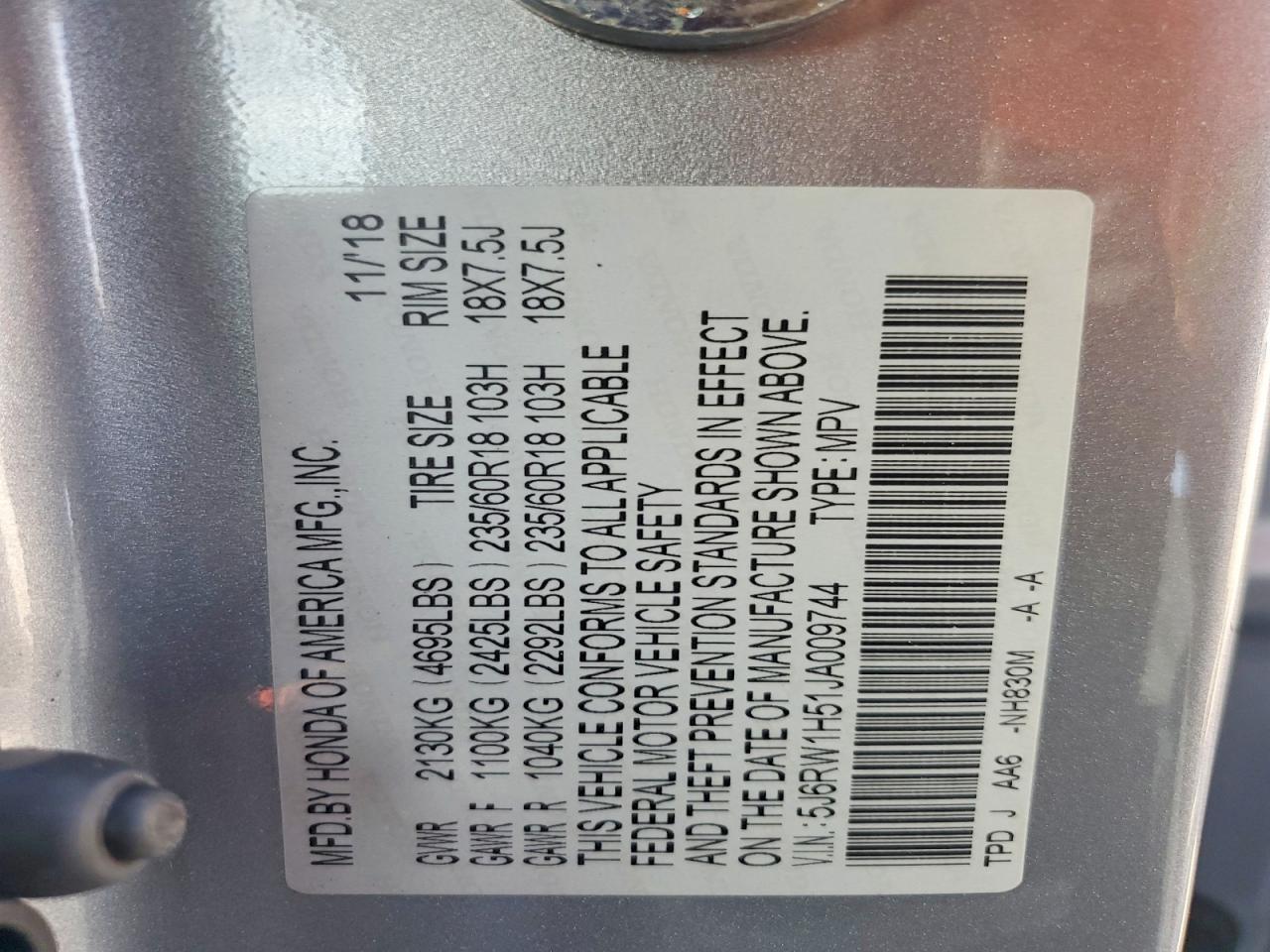 2018 HONDA CR-V EX photo 25