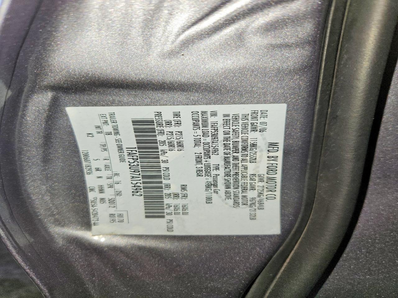 2007 FORD TAURUS SE photo 34