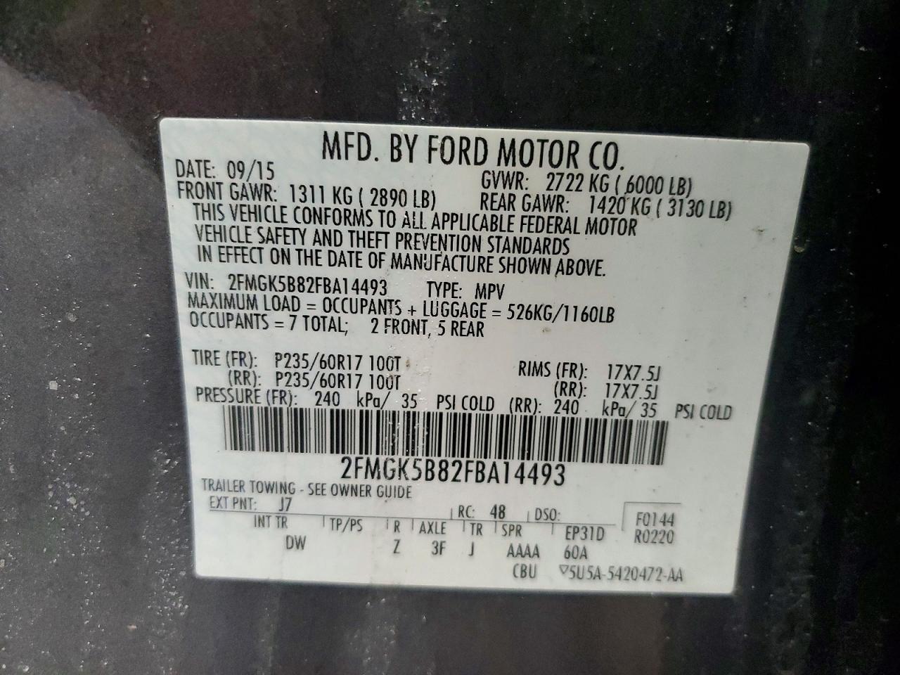 2015 FORD FLEX SE photo 13