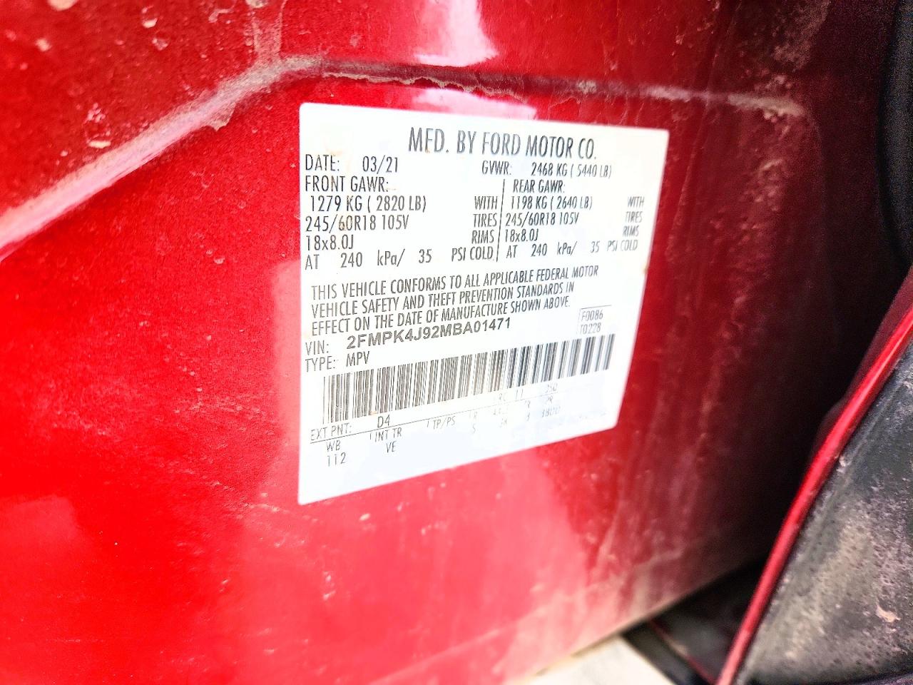 2021 FORD EDGE SEL photo 40