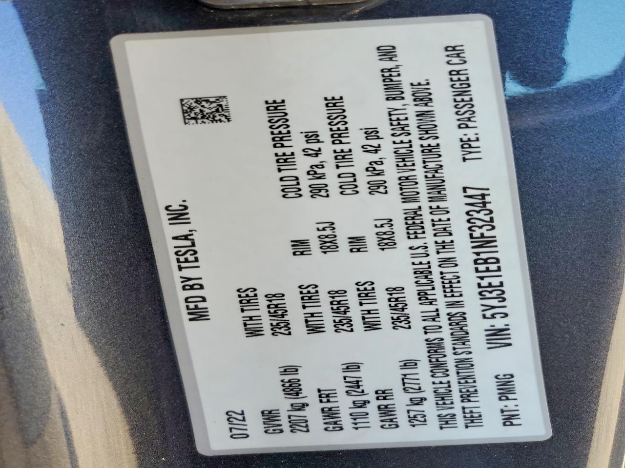 2022 TESLA MODEL 3 photo 37
