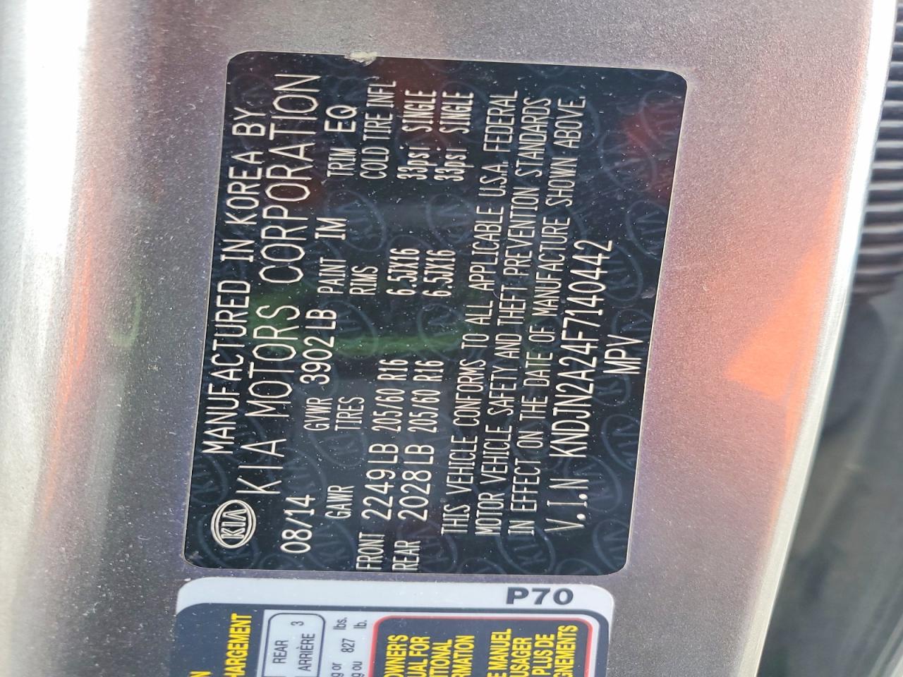 2015 KIA SOUL BASE photo 34