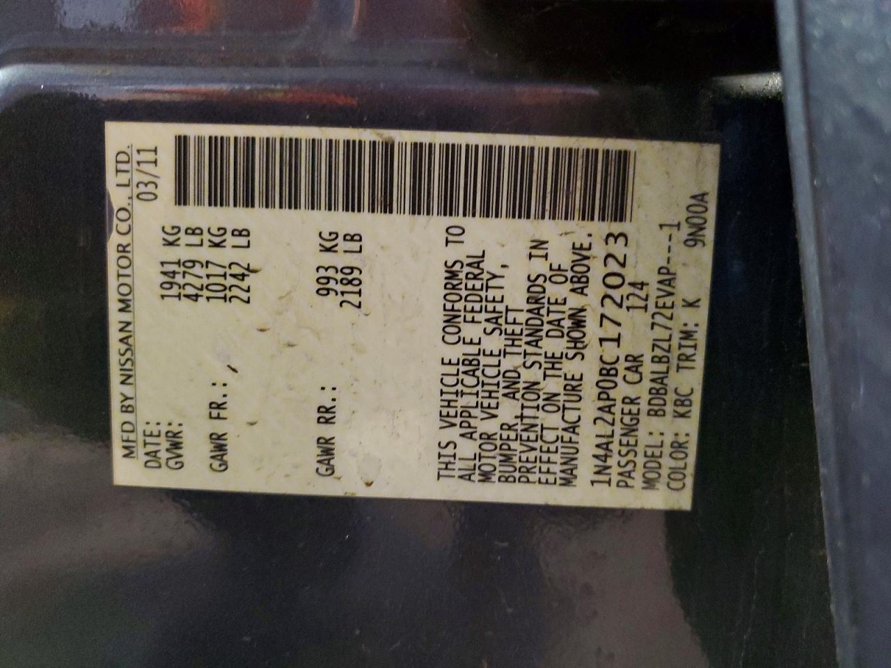 2011 NISSAN ALTIMA 2.5 photo 34