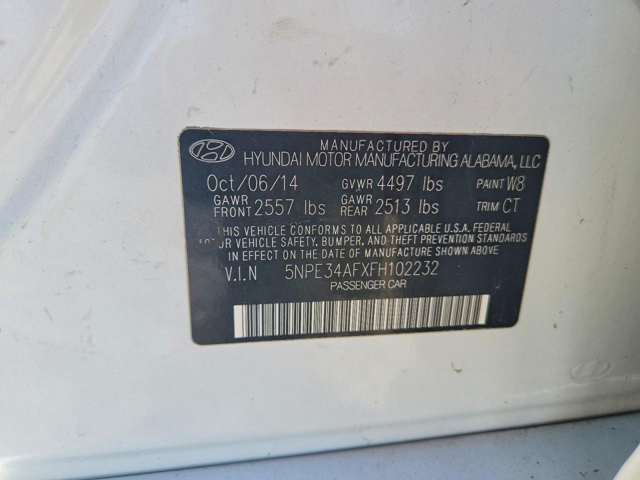 2015 HYUNDAI SONATA SPORT photo 23