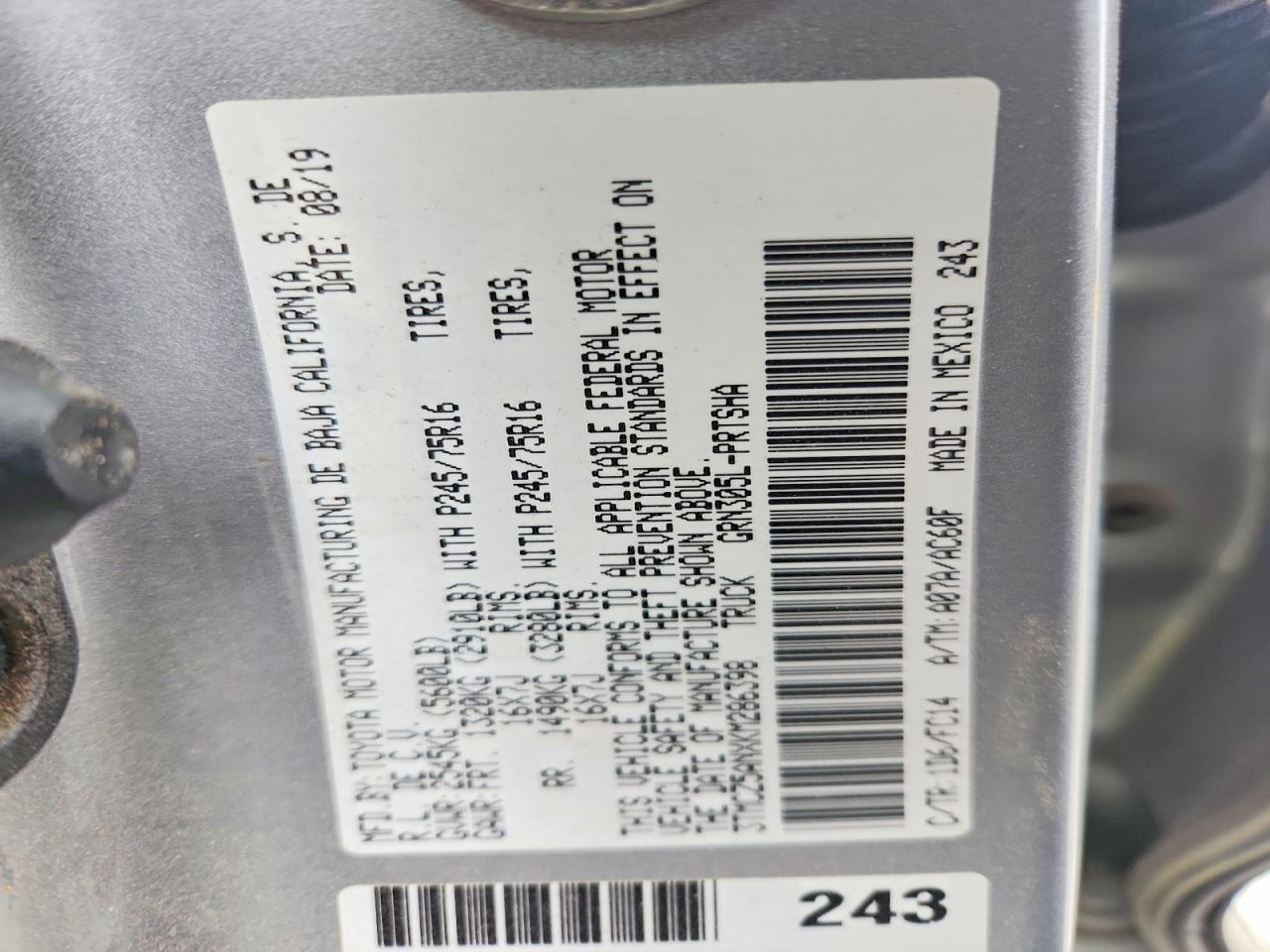 2019 TOYOTA TACOMA SR5 V6 photo 23