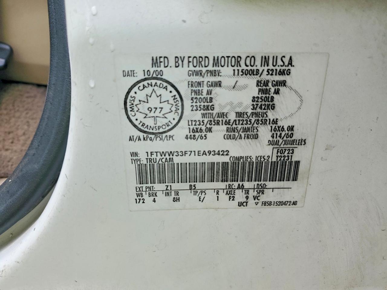 2001 FORD F350 SUPER DUTY photo 12