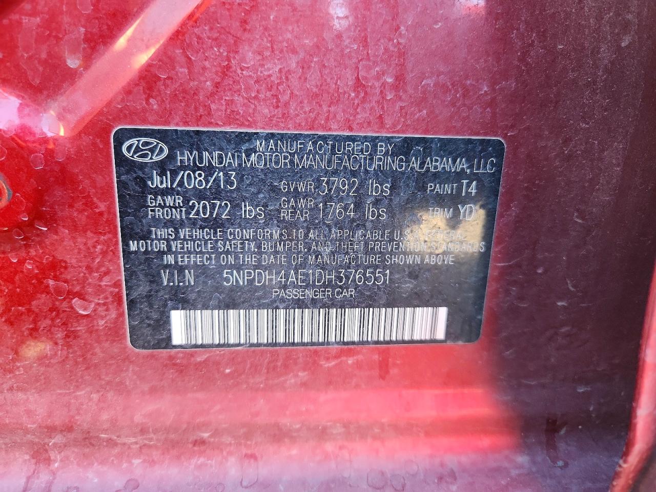 2013 HYUNDAI ELANTRA GLS photo 23