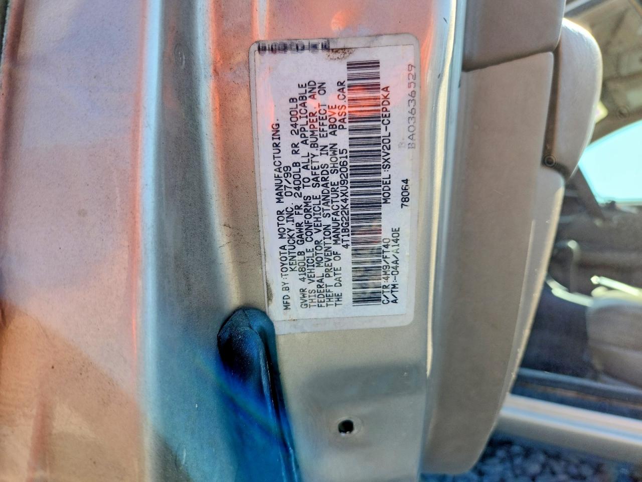 1999 TOYOTA CAMRY CE photo 12