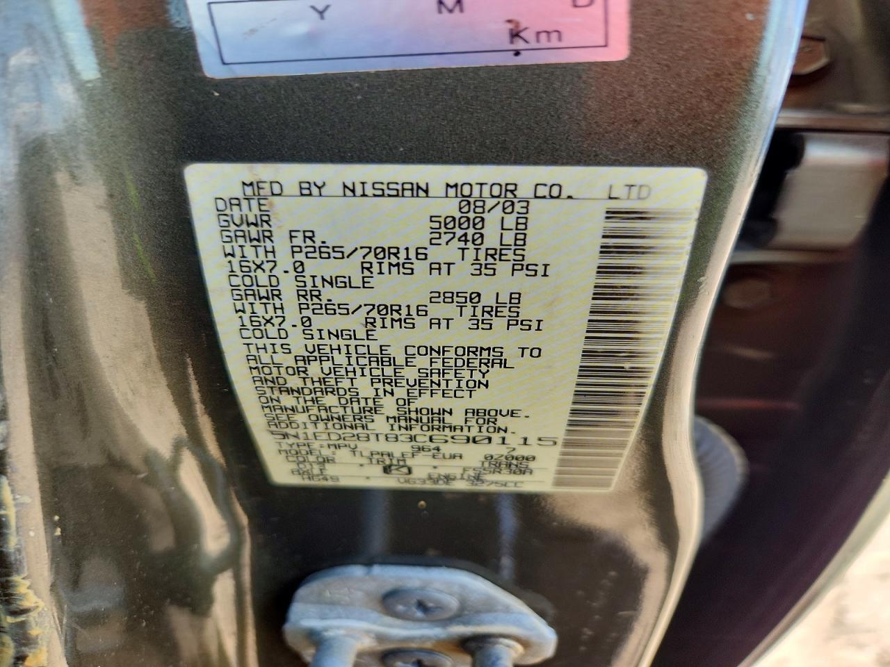 2003 NISSAN XTERRA XE-V6 photo 25