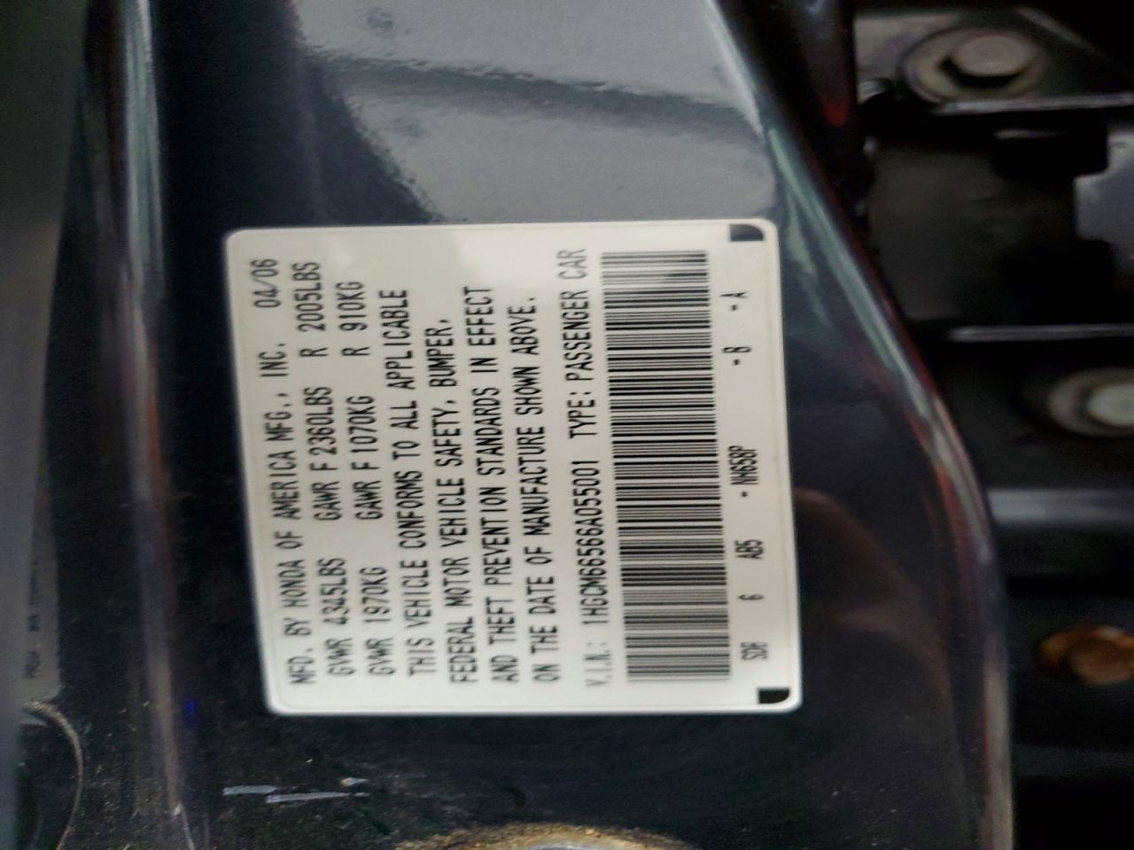 2006 HONDA ACCORD EX photo 37