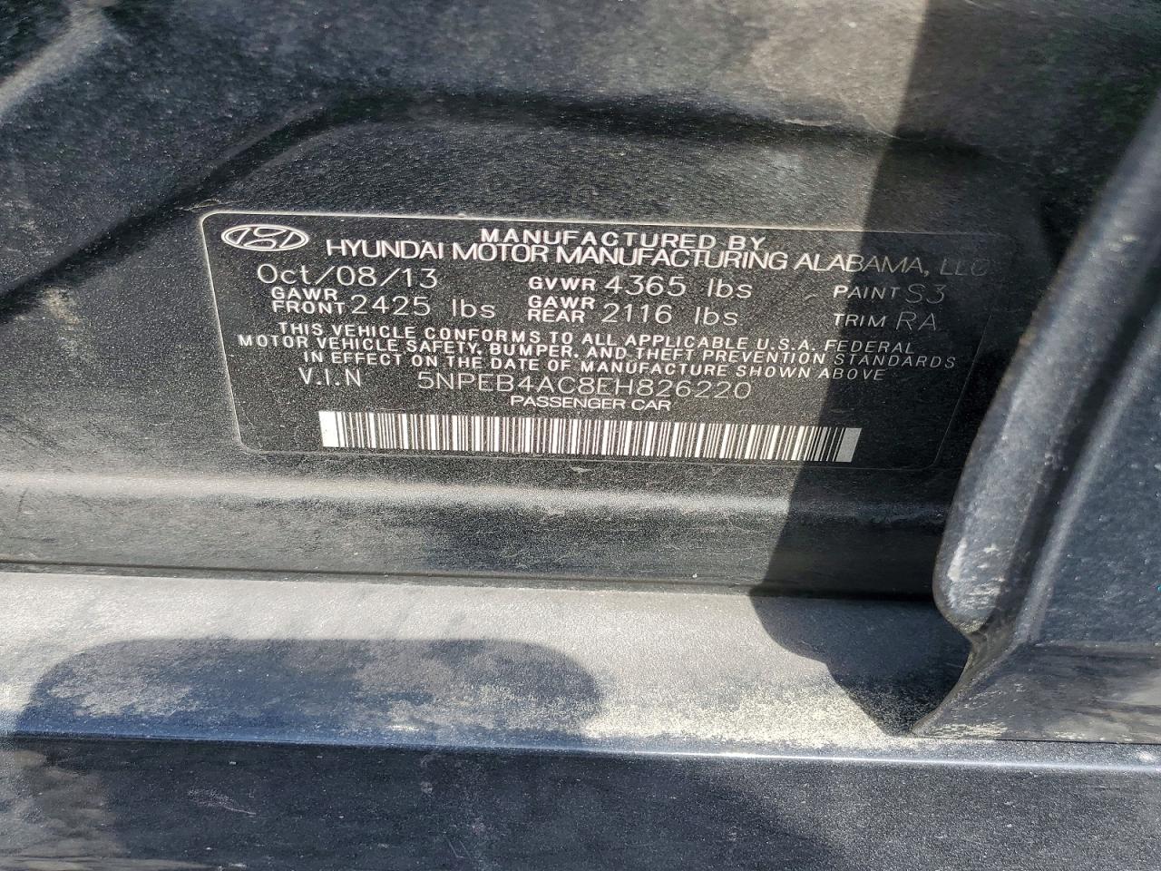 2014 HYUNDAI SONATA GLS photo 34