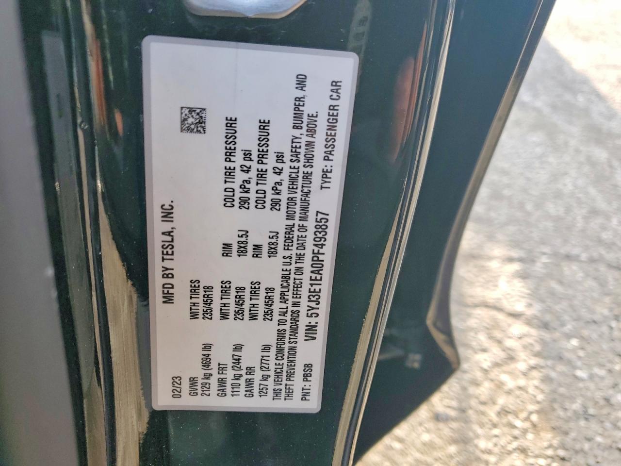 2023 TESLA MODEL 3 photo 12