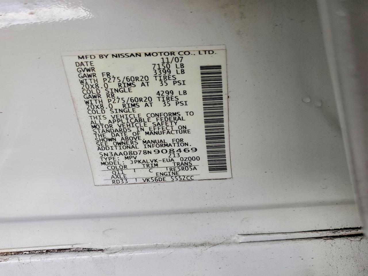 2008 INFINITI QX56 BASE photo 13