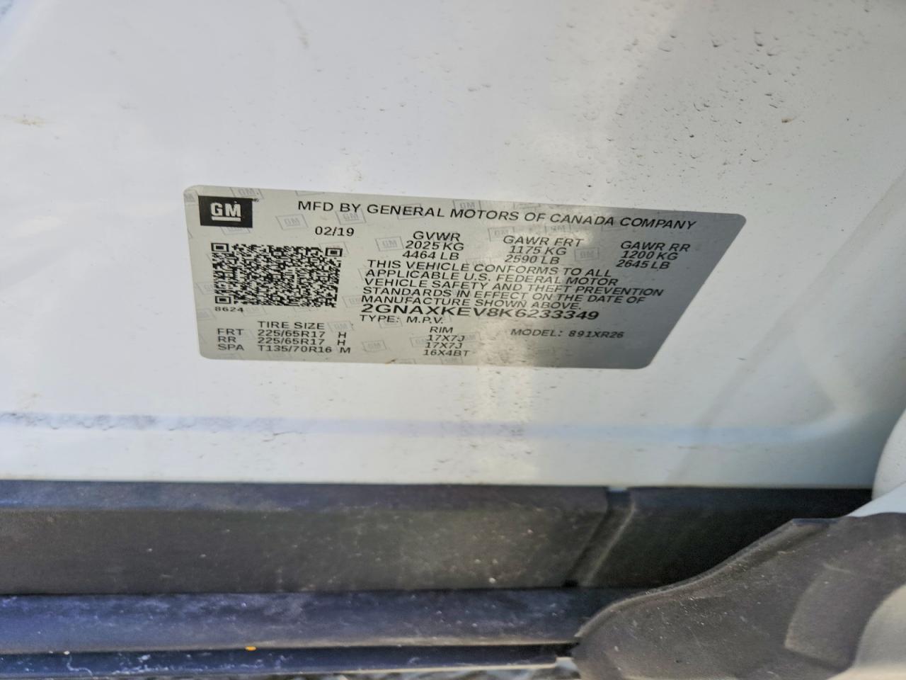 2019 CHEVROLET EQUINOX LT photo 25