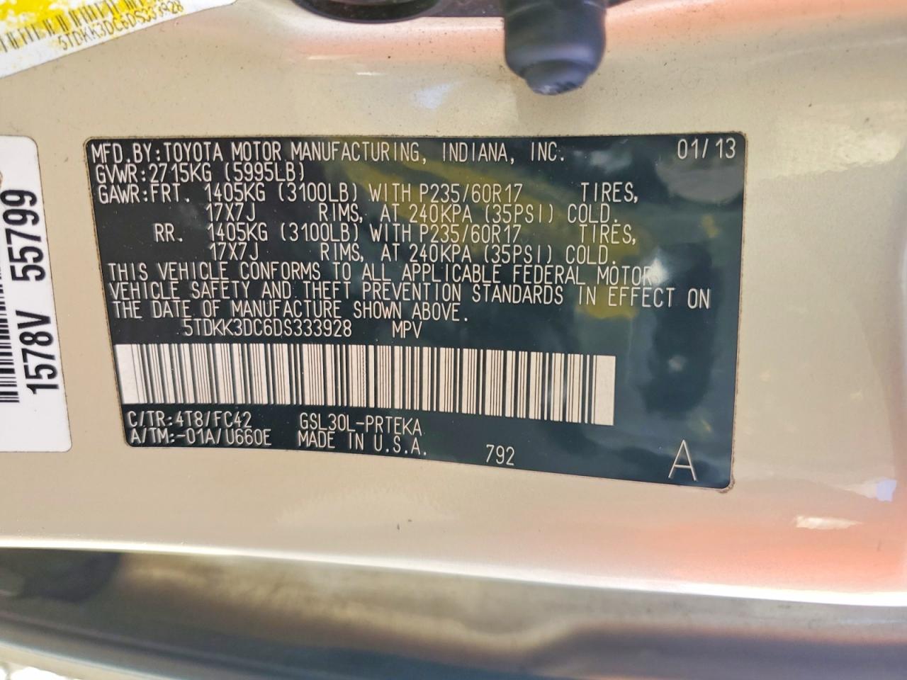 2013 TOYOTA SIENNA LE 8-PASSENGER photo 13