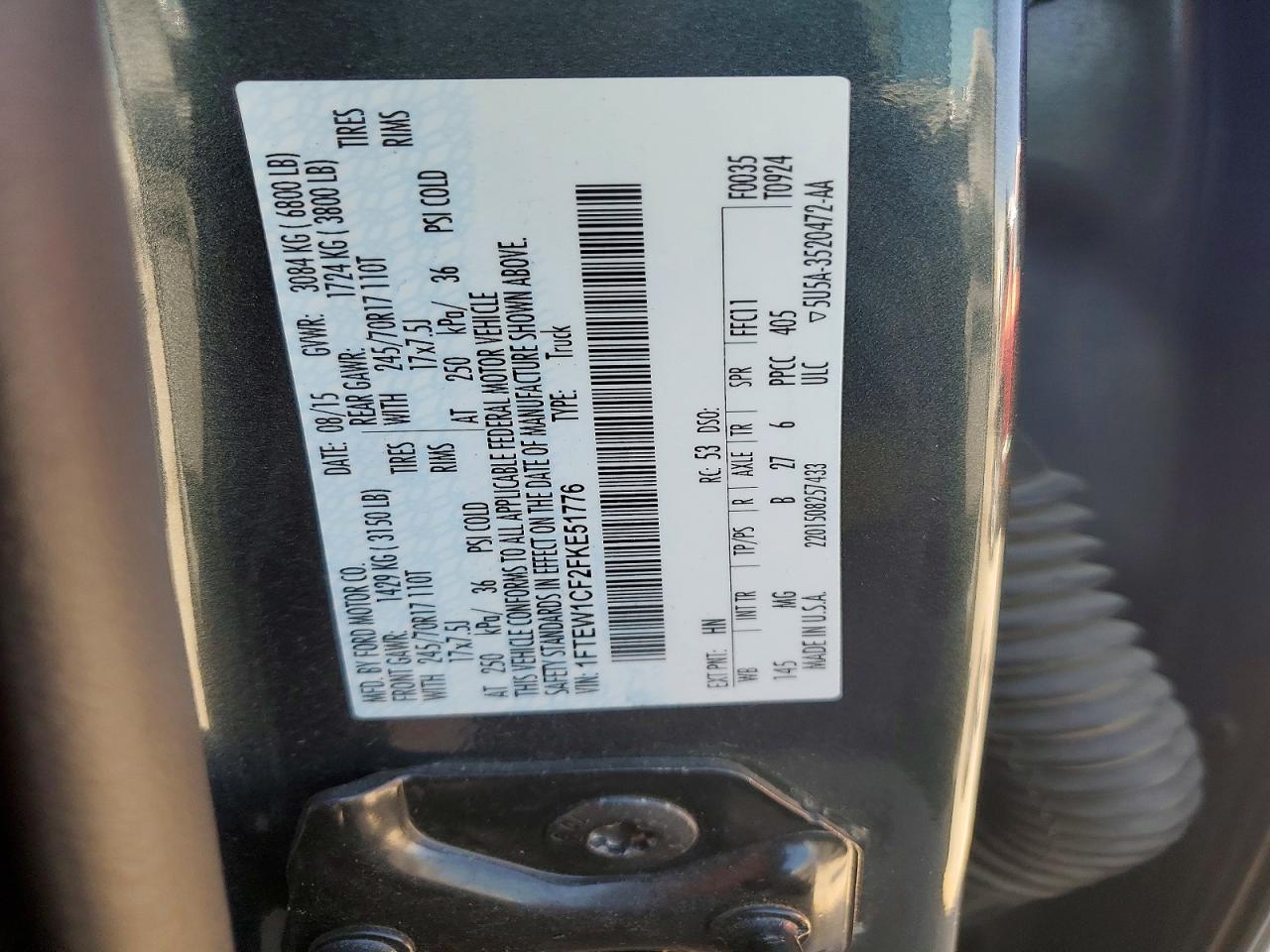 2015 FORD F150 SUPERCREW photo 34