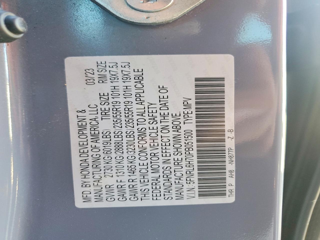 2023 HONDA ODYSSEY SPORT-L photo 25