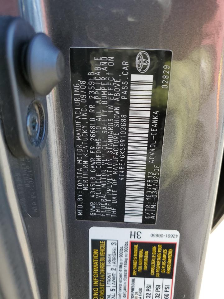2009 TOYOTA CAMRY BASE photo 12