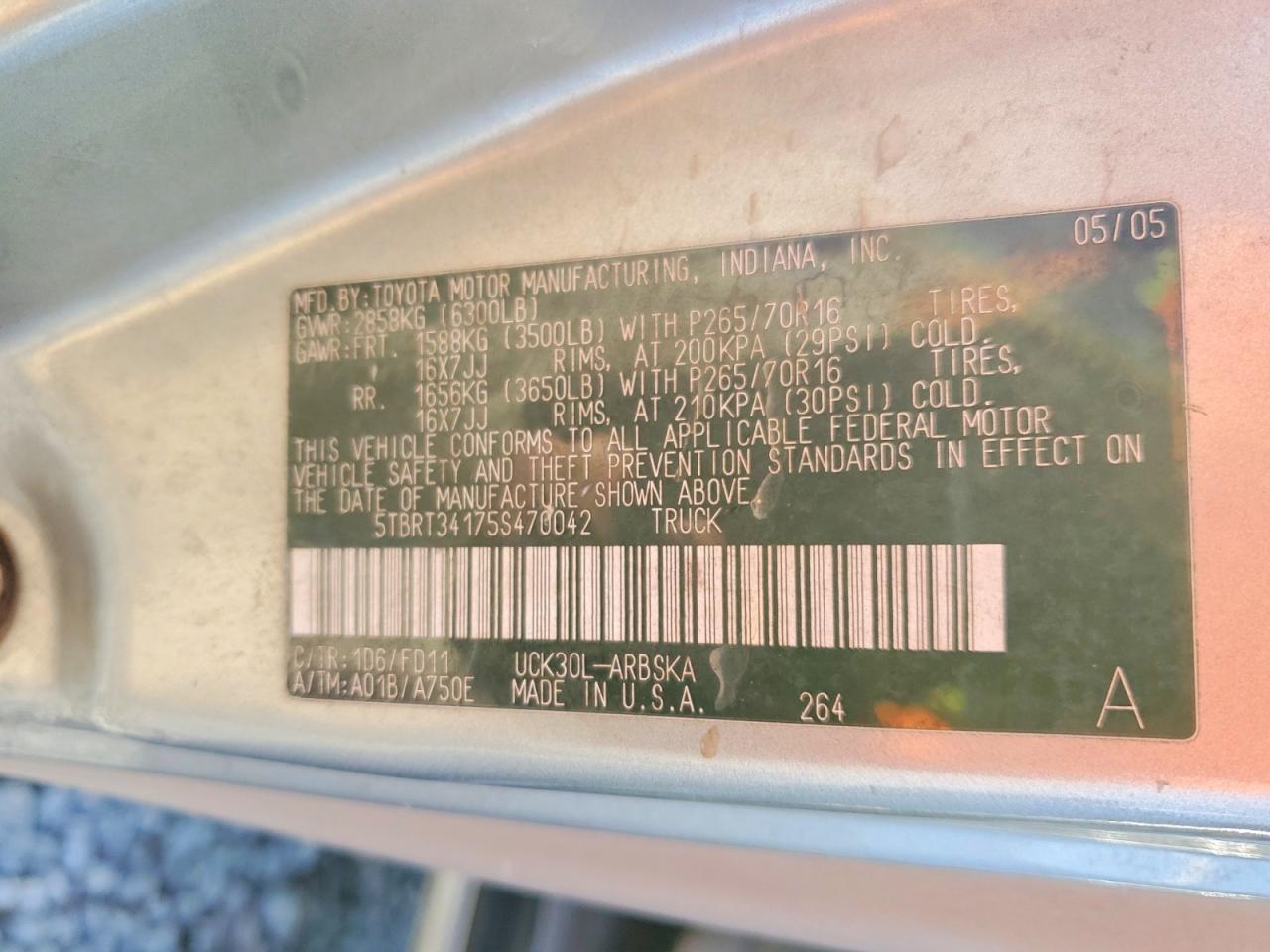 2005 TOYOTA TUNDRA SR5 photo 34