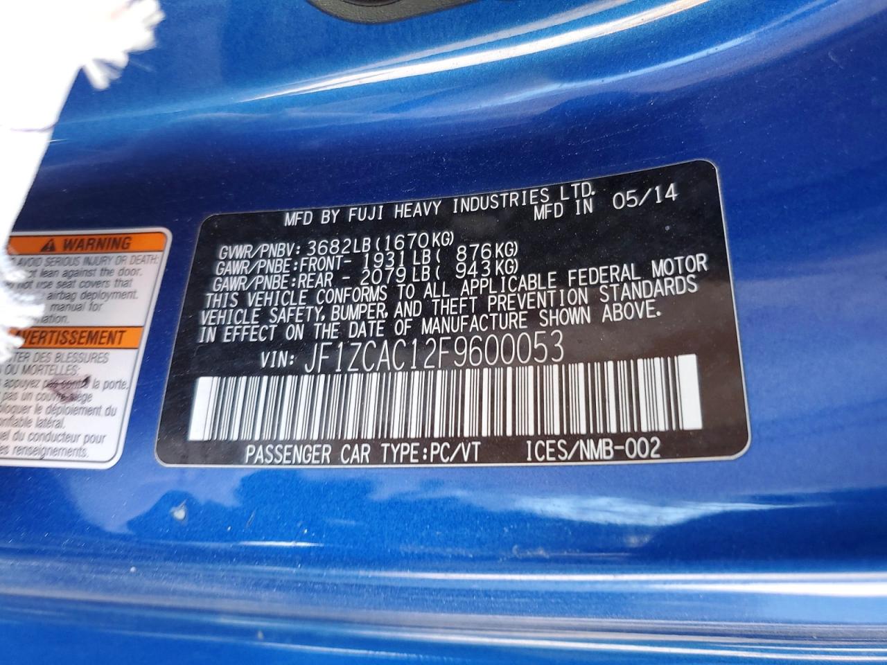2015 SUBARU BRZ 2.0 LIMITED photo 12