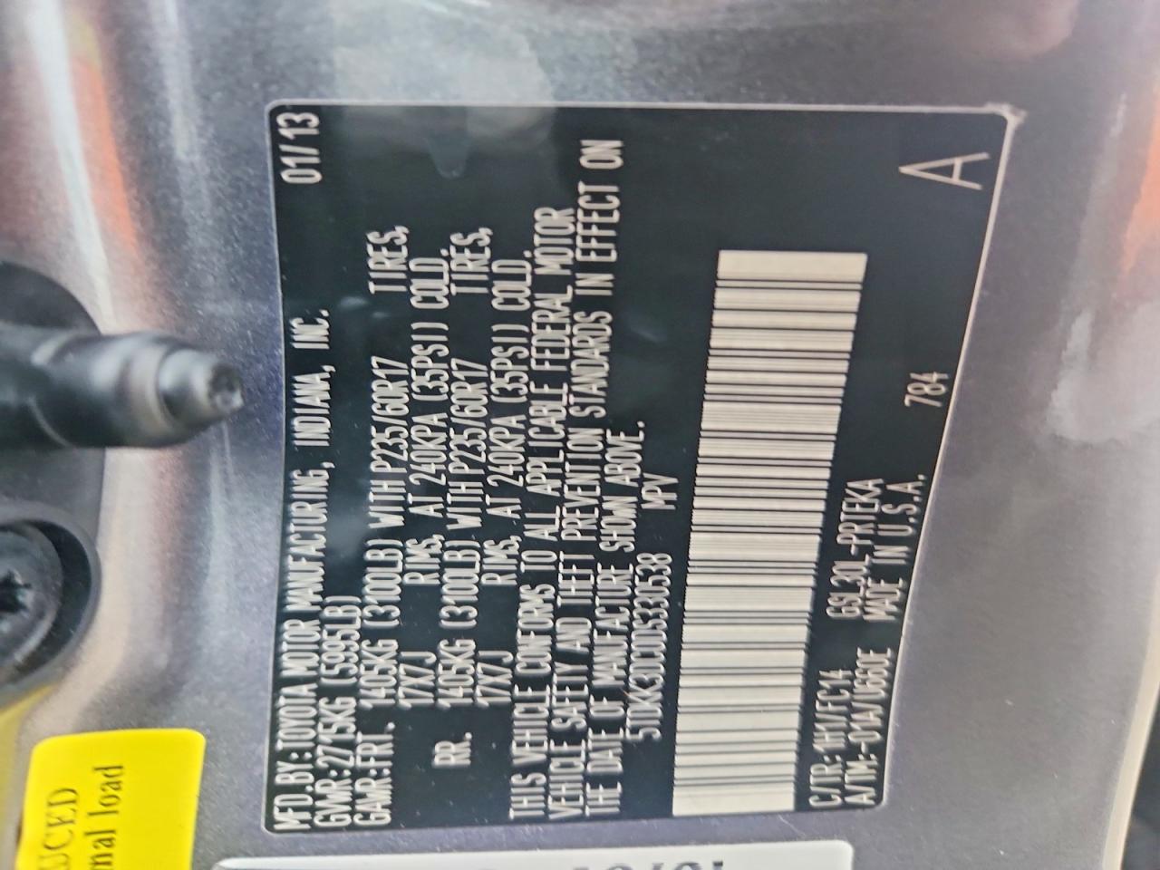 2013 TOYOTA SIENNA LE 8-PASSENGER photo 27