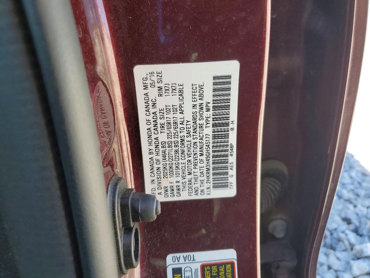 2016 HONDA CR-V SE photo 25