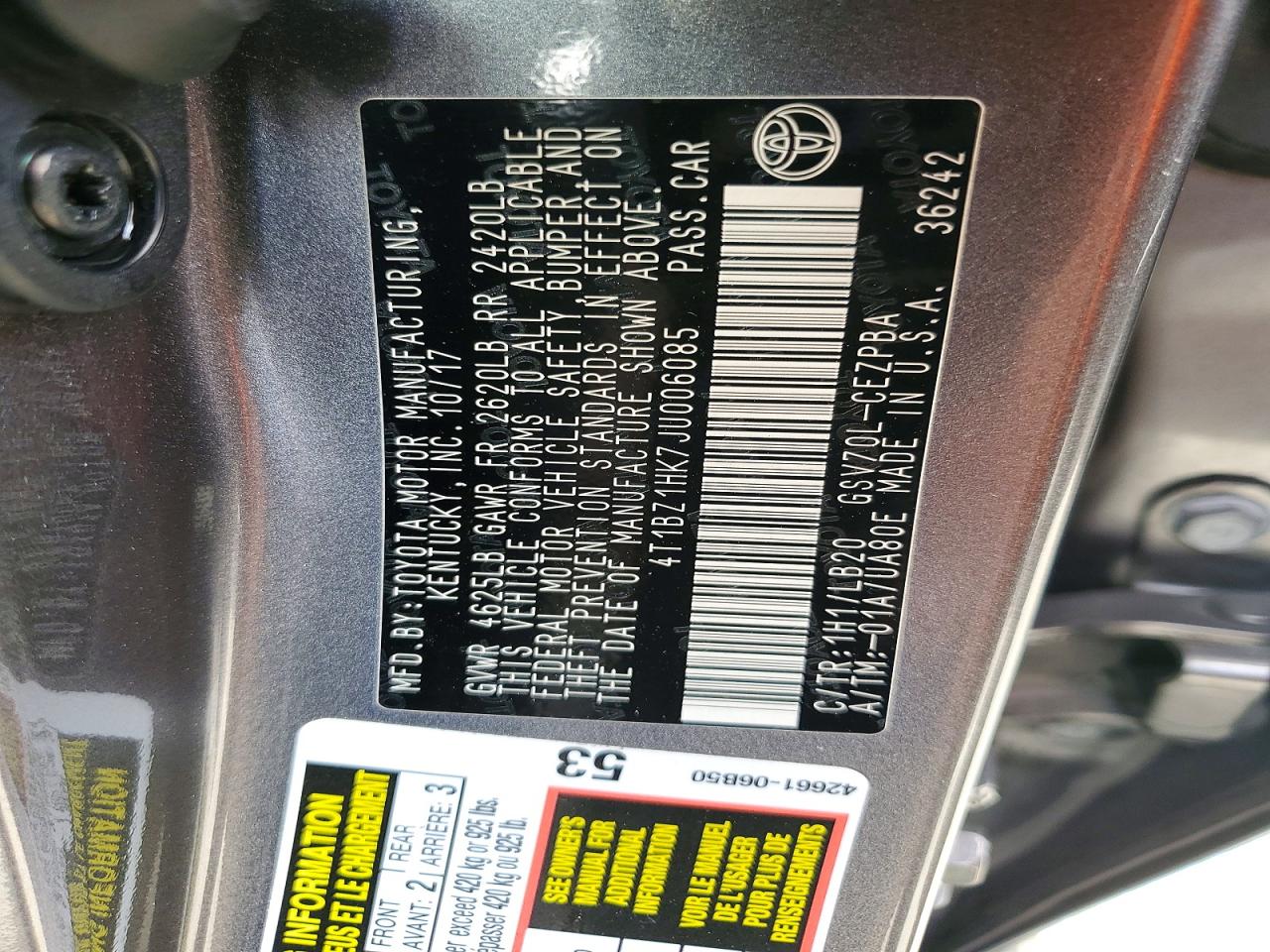 2018 TOYOTA CAMRY XSE V6 photo 37
