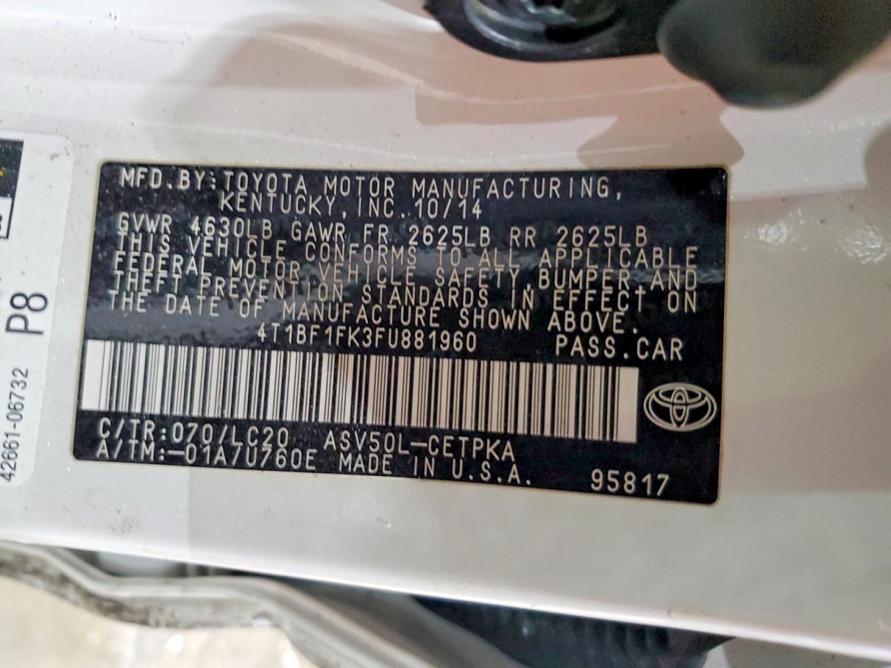 2015 TOYOTA CAMRY XSE photo 23