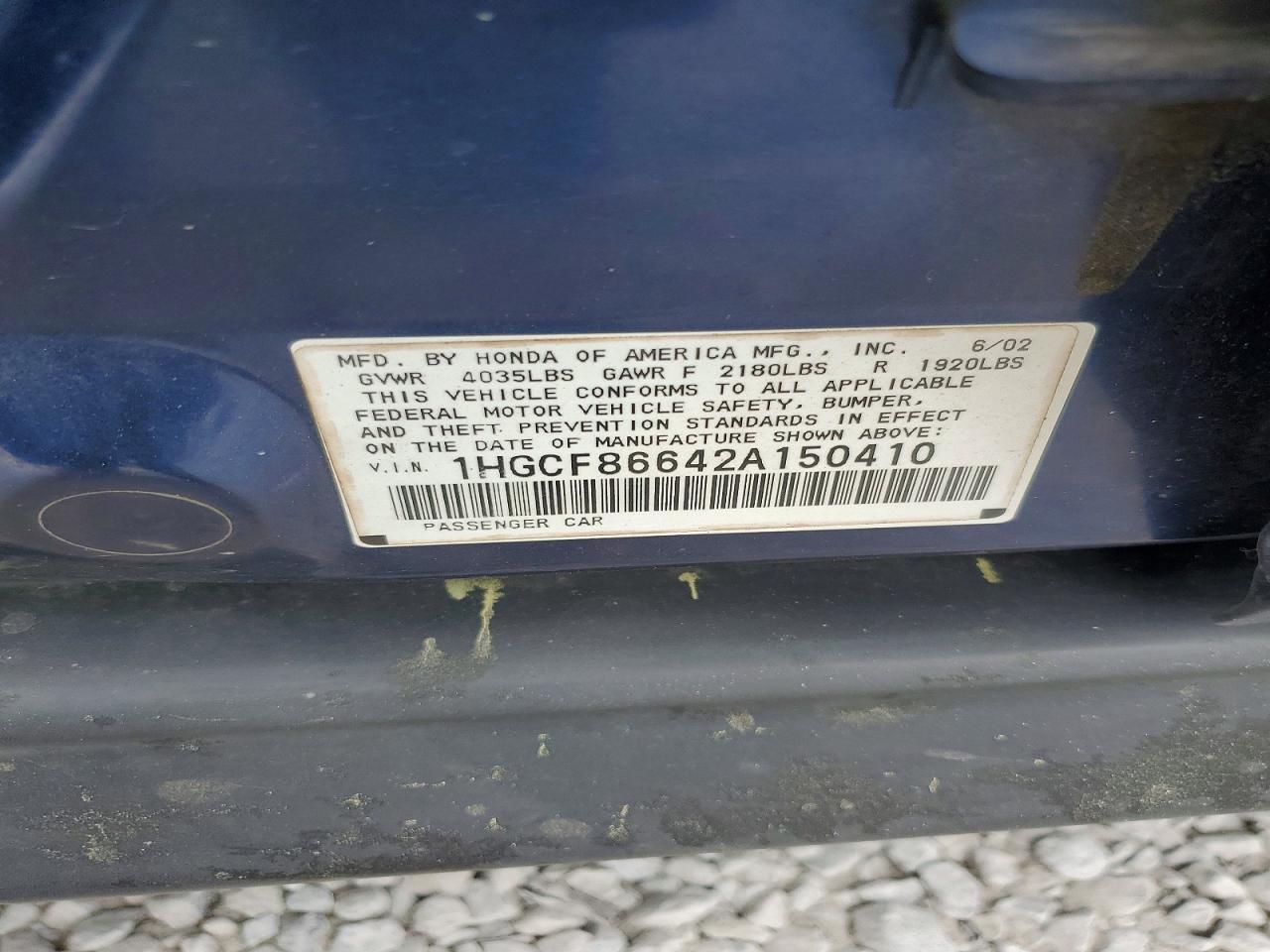 2002 HONDA ACCORD VALUE photo 23