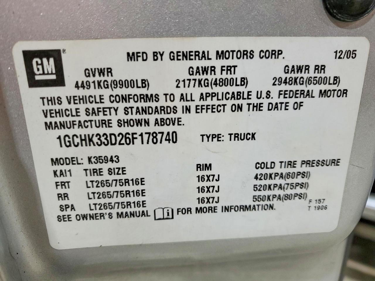 2006 CHEVROLET SILVERADO K3500 photo 12
