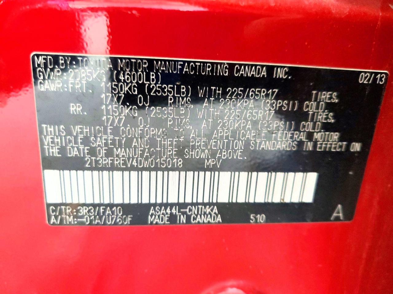 2013 TOYOTA RAV4 XLE photo 37