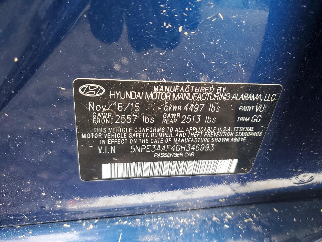 2016 HYUNDAI SONATA photo 23
