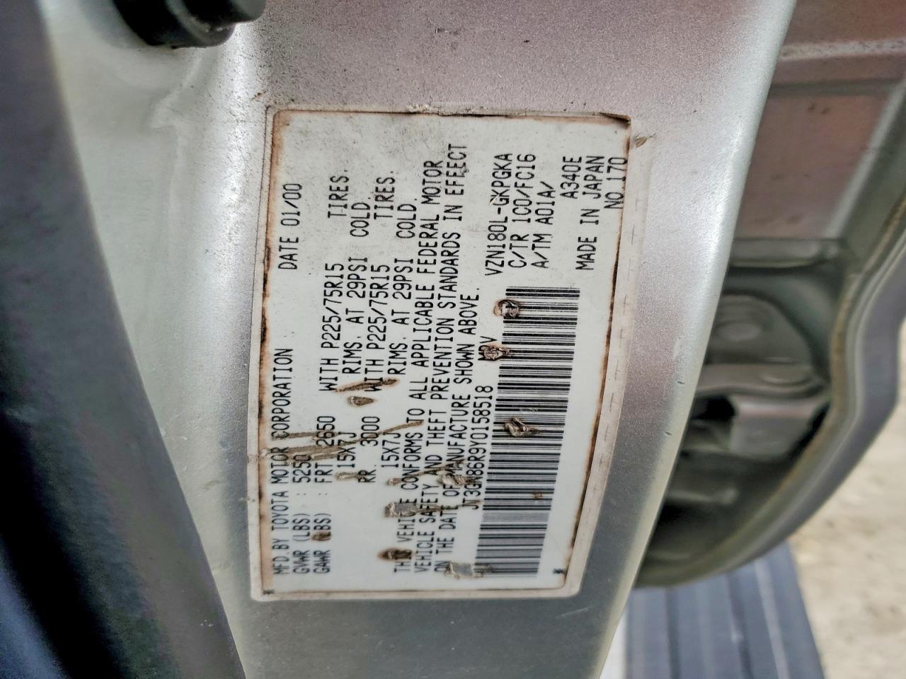 2000 TOYOTA 4RUNNER SR5 photo 34